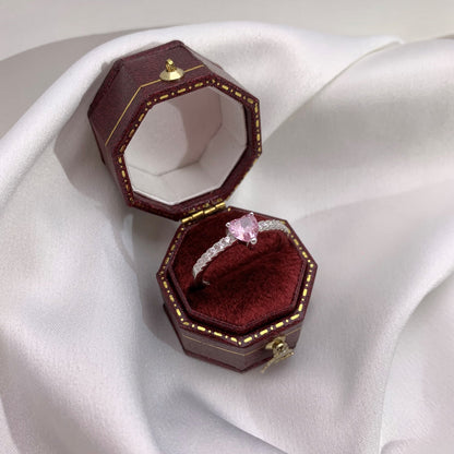 [Elowen Jewels]0.5 Carat CaratEternity Charming Heart Shape Lover Ring