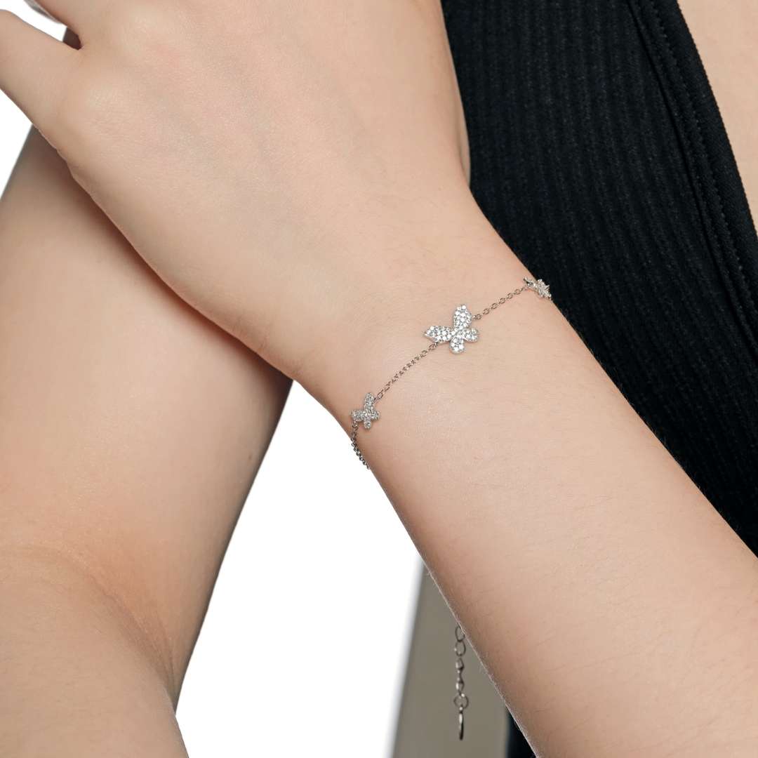 [Elowen Jewels]Delicate Butterfly Pendant Bracelet
