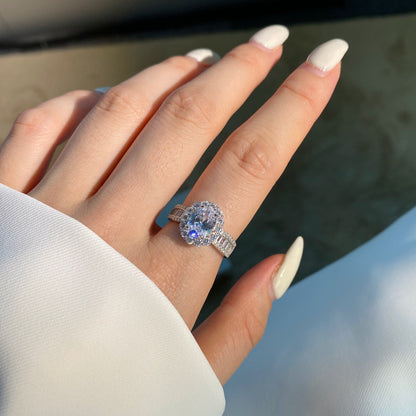 [Elowen Jewels]1.5 Carat Dazzling Charming Oval Cut Banquet Ring