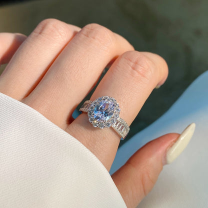 [Elowen Jewels]1.5 Carat Dazzling Charming Oval Cut Banquet Ring
