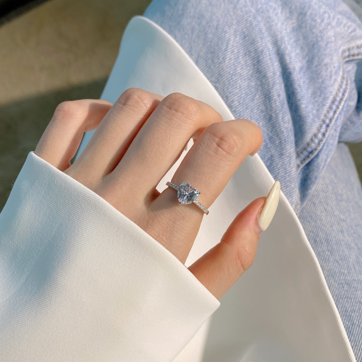 [Elowen Jewels]2.0 Carat Dazzling Lustrous Heart Cut Lover Ring