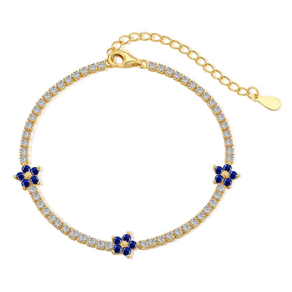 [Elowen Jewels]Sparkling Flower Shape Tennis Bracelet