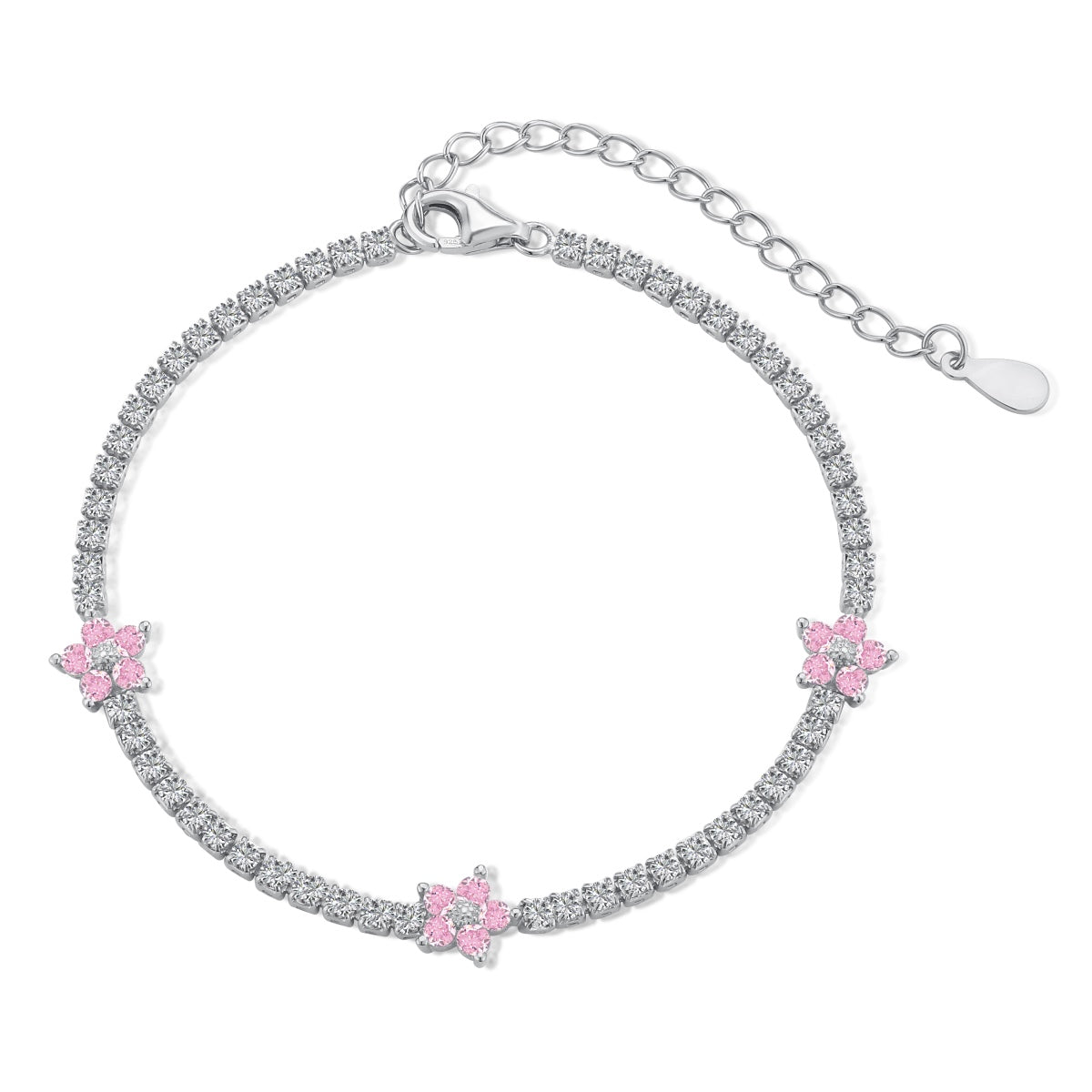 [Elowen Jewels]Sparkling Flower Shape Tennis Bracelet