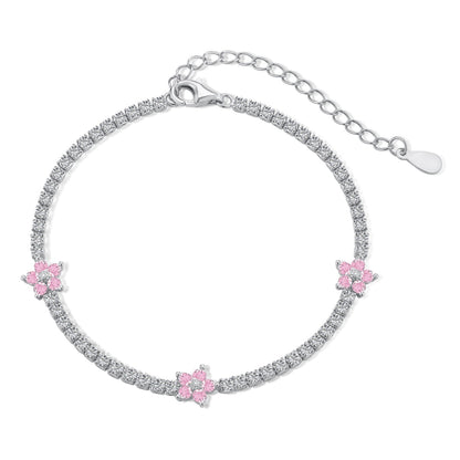 [Elowen Jewels]Sparkling Flower Shape Tennis Bracelet