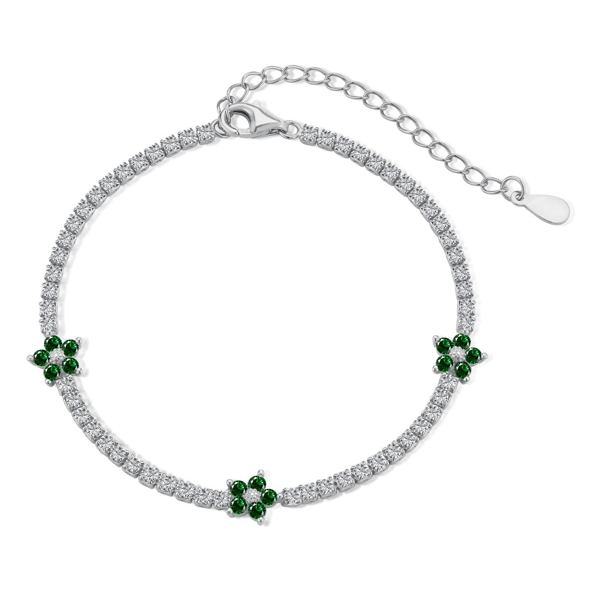 [Elowen Jewels]Sparkling Flower Shape Tennis Bracelet