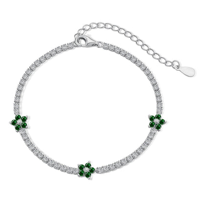 [Elowen Jewels]Sparkling Flower Shape Tennis Bracelet