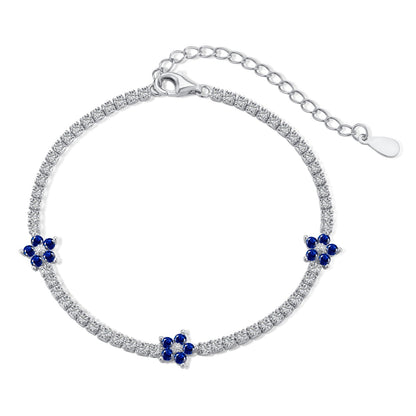 [Elowen Jewels]Sparkling Flower Shape Tennis Bracelet