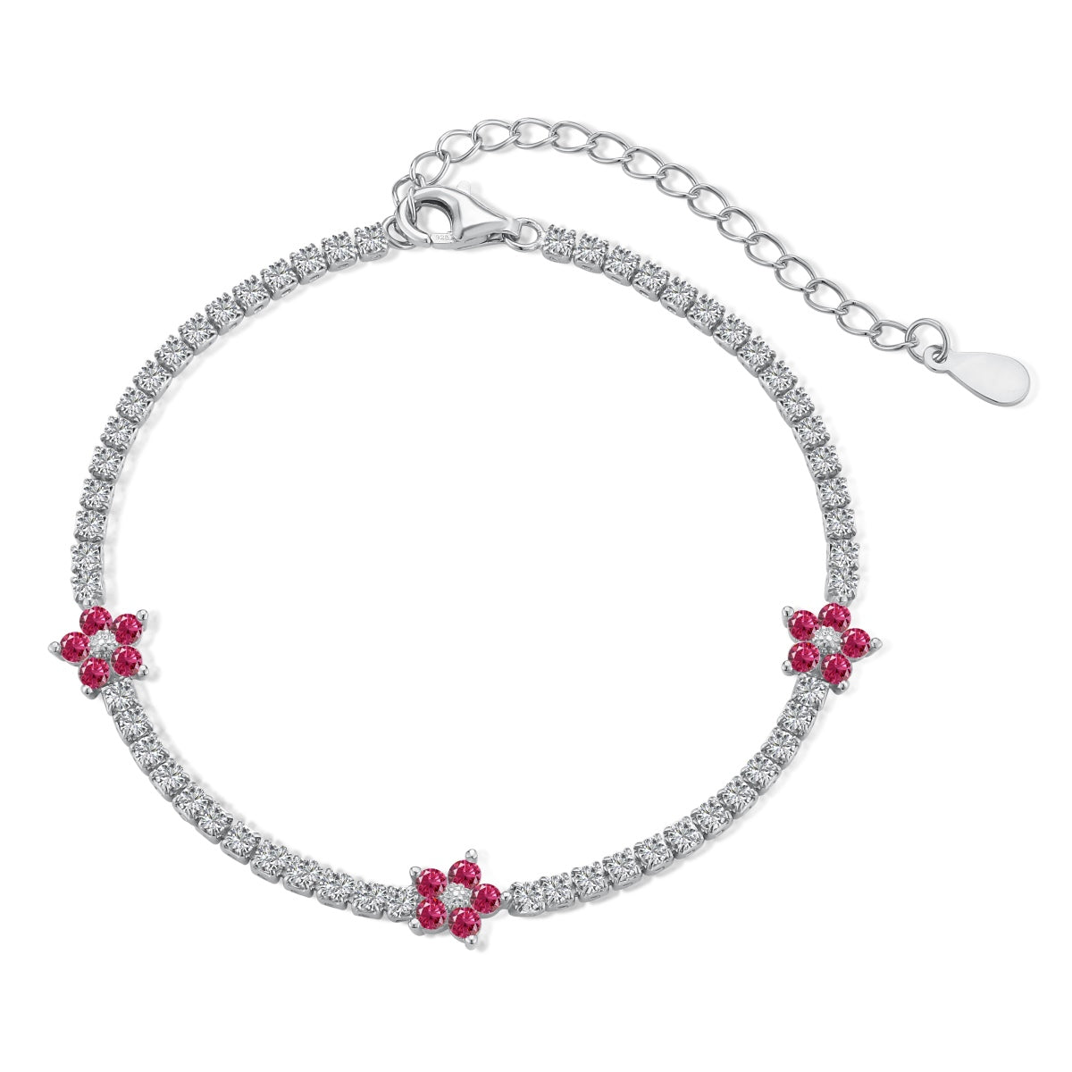 [Elowen Jewels]Sparkling Flower Shape Tennis Bracelet