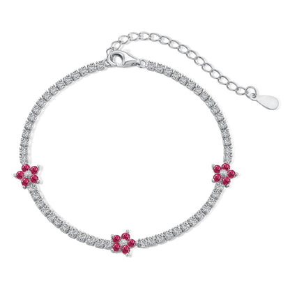 [Elowen Jewels]Sparkling Flower Shape Tennis Bracelet