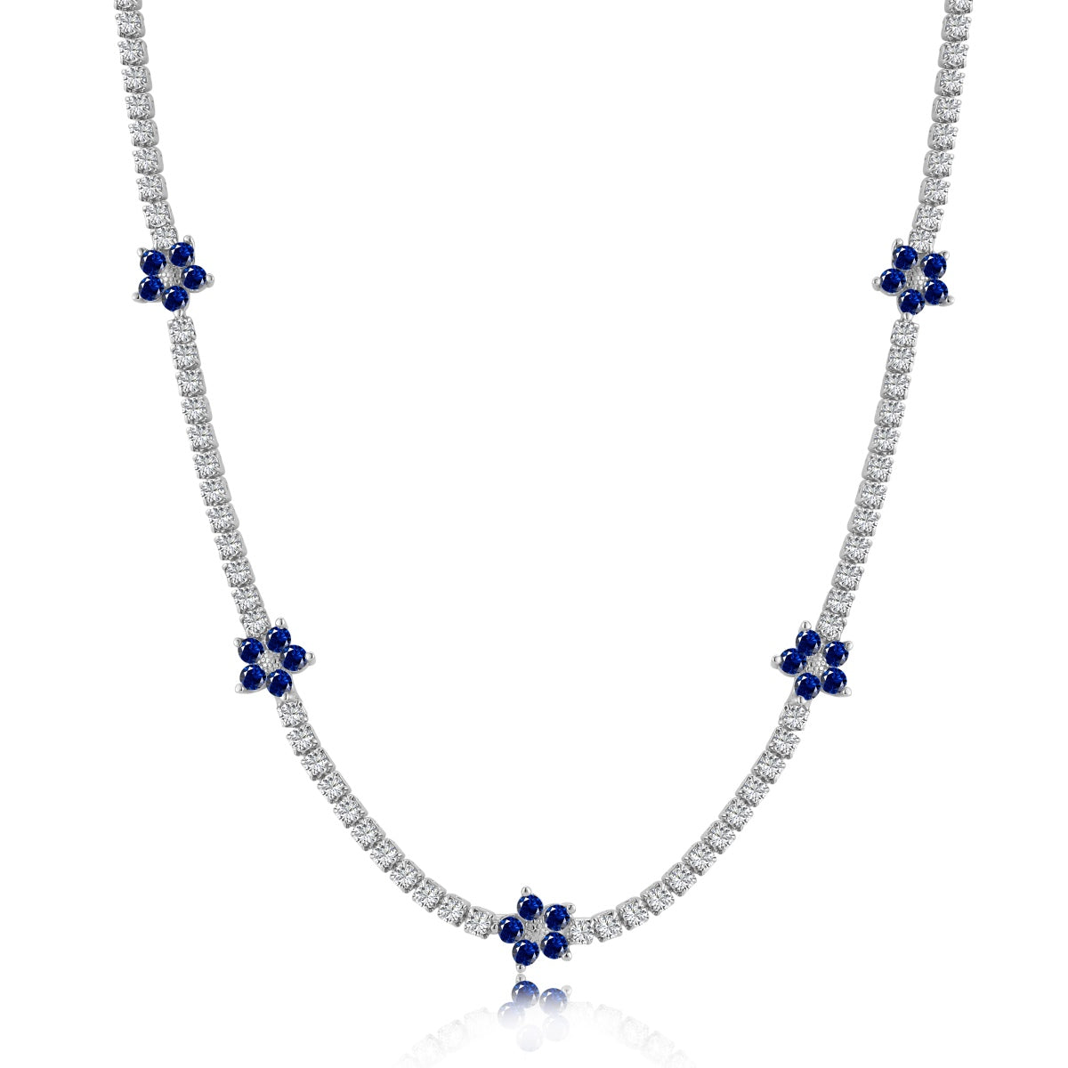 [Elowen Jewels]Luxurious Colorful Flower Tennis Necklace