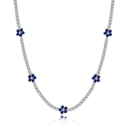 [Elowen Jewels]Luxurious Colorful Flower Tennis Necklace