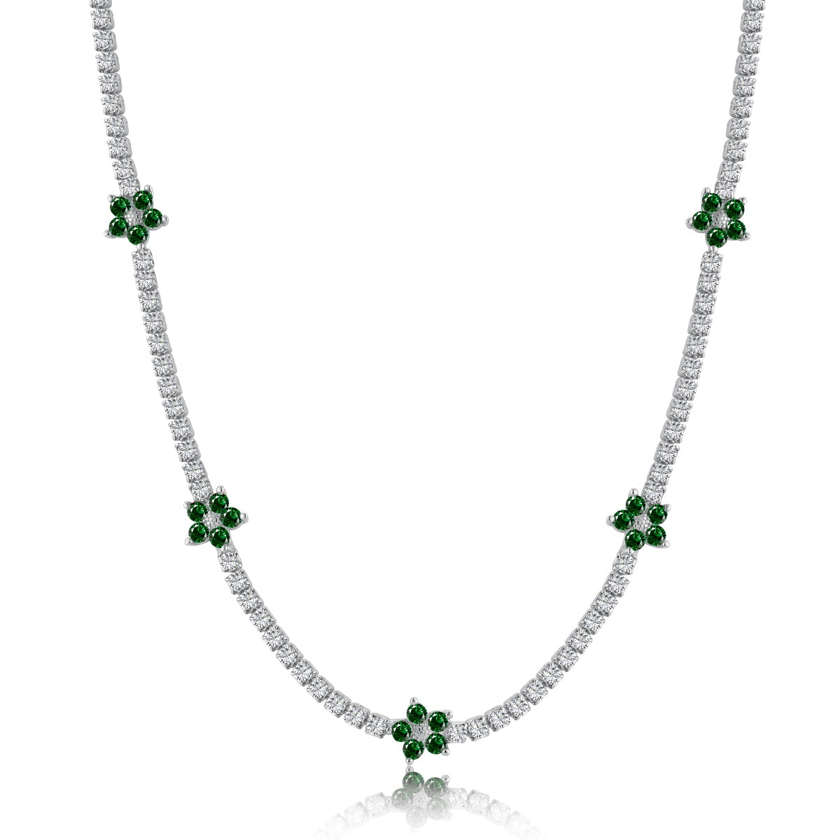 [Elowen Jewels]Luxurious Colorful Flower Tennis Necklace