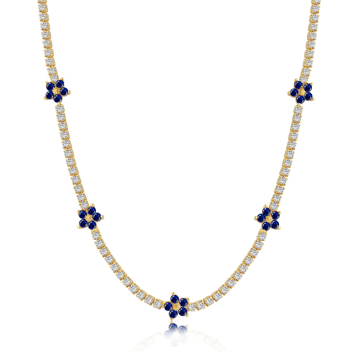 [Elowen Jewels]Luxurious Colorful Flower Tennis Necklace