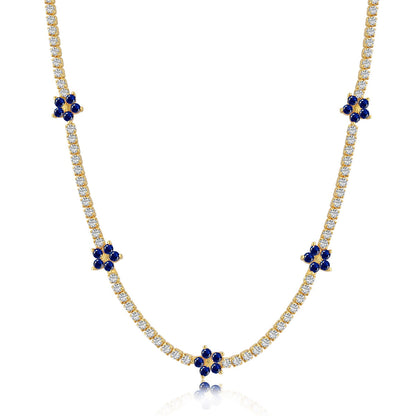 [Elowen Jewels]Luxurious Colorful Flower Tennis Necklace