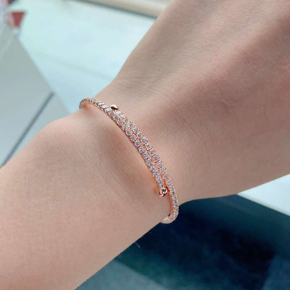 [Elowen Jewels]Row of Diamonds Round Fashion Bracelet