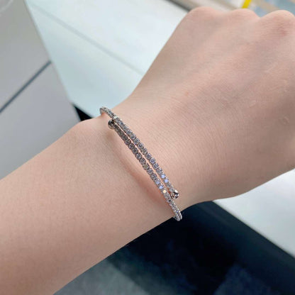 [Elowen Jewels]Row of Diamonds Round Fashion Bracelet
