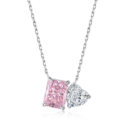 [Elowen Jewels]Dazzling Square & Heart Shape Necklace