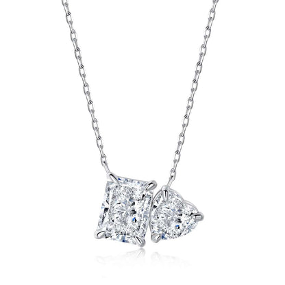 [Elowen Jewels]Dazzling Square & Heart Shape Necklace