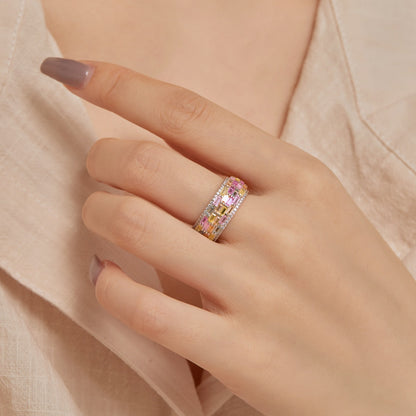 [Elowen Jewels]Radiant Colorful Radiant Cut Daily Ring