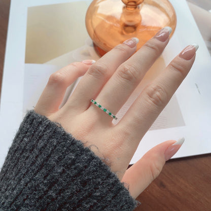 [Elowen Jewels]Exquisite Colorful Round Cut Tennis Ring