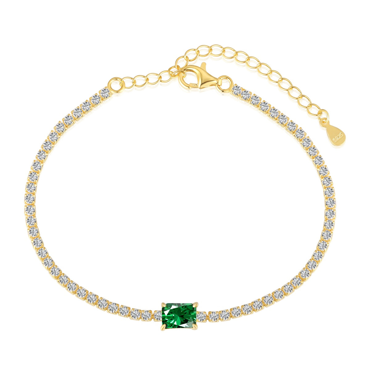 [Elowen Jewels]1.0 Carat Unique Emerald Cut Banquet Bracelet