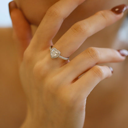[Elowen Jewels]Eternity Splashy Romantic Heart Shape Lover Ring