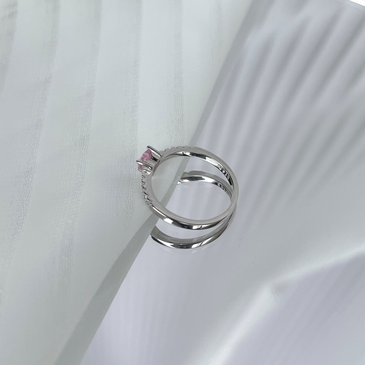 [Elowen Jewels]0.5 Carat CaratEternity Charming Heart Shape Lover Ring