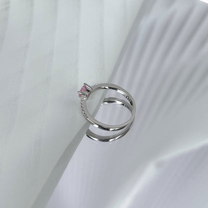 [Elowen Jewels]0.5 Carat CaratEternity Charming Heart Shape Lover Ring