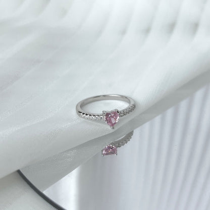 [Elowen Jewels]0.5 Carat CaratEternity Charming Heart Shape Lover Ring