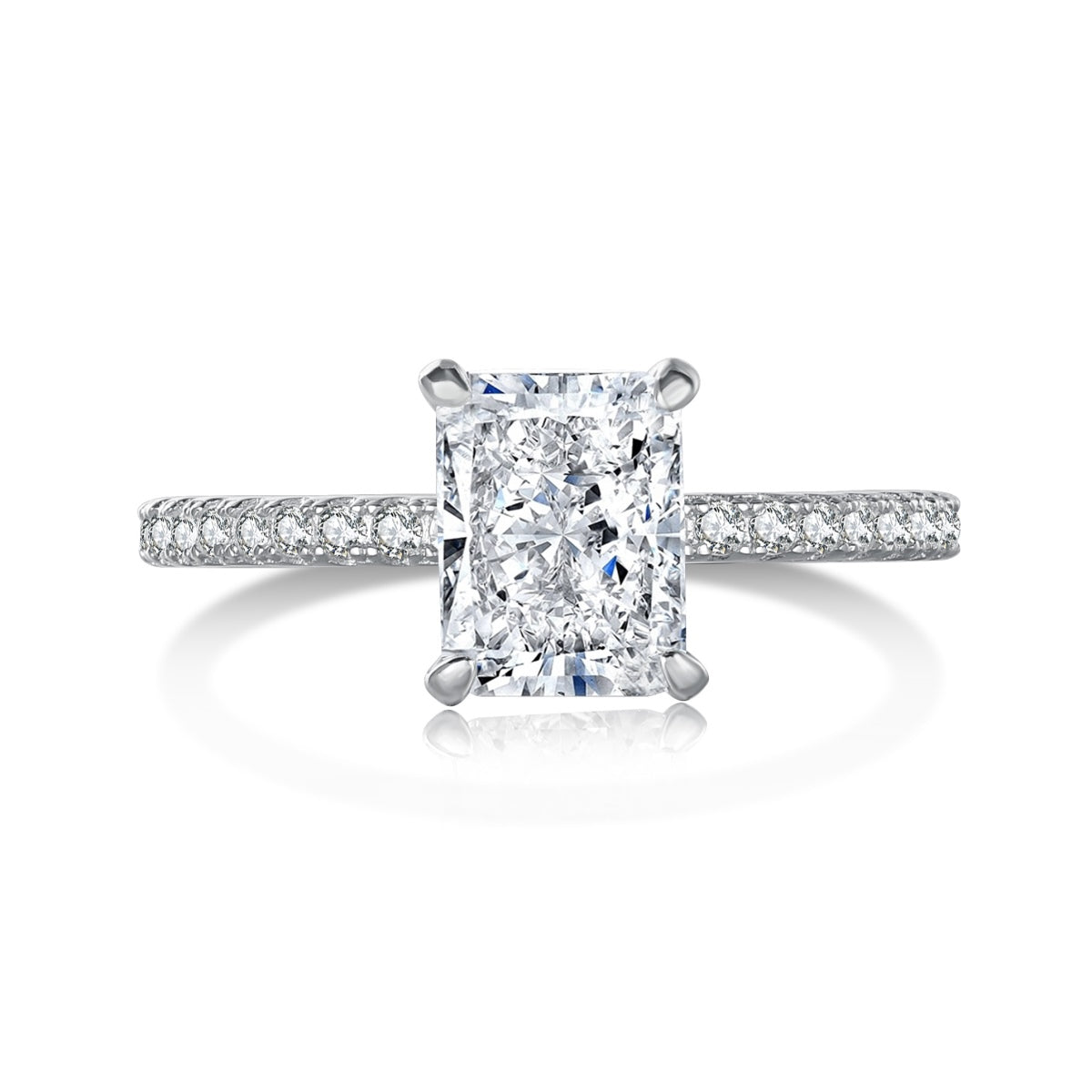 [Elowen Jewels]2.0 Carat Dazzling Sparkling Radiant Cut Party Ring