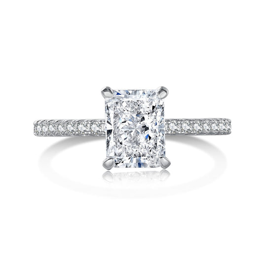 [Elowen Jewels]2.0 Carat Dazzling Sparkling Radiant Cut Party Ring