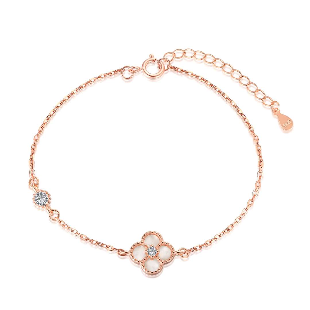 [Elowen Jewels]Delicate Four Leaf Clover Bracelet