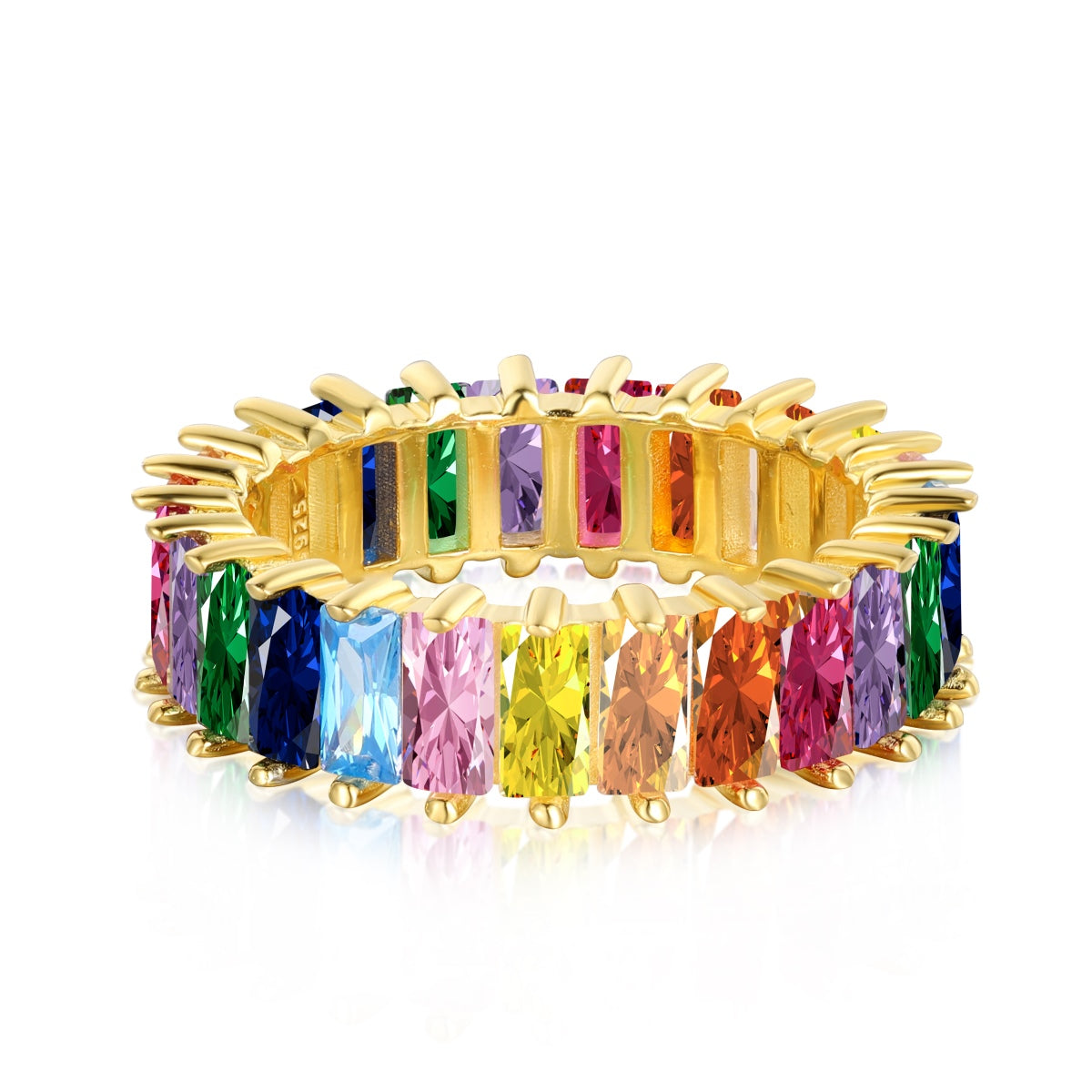 [Elowen Jewels]Unique Colorful Radiant Cut RIng