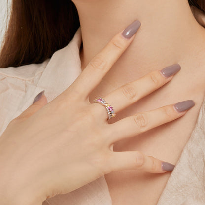 [Elowen Jewels]Unique Colorful Marquise Cut Daily Ring