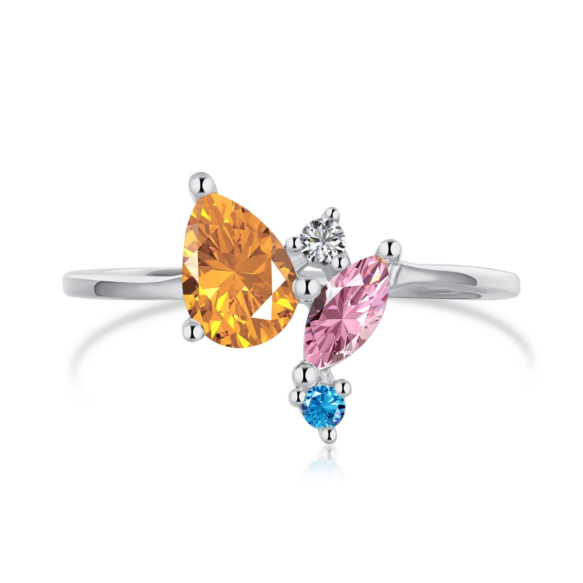 [Elowen Jewels]Radiant Colorful Multi Cut Daily Ring