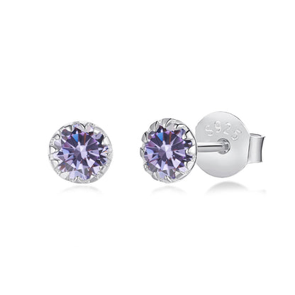 [Elowen Jewels]Sparkling Colorful Round Shape Earrings