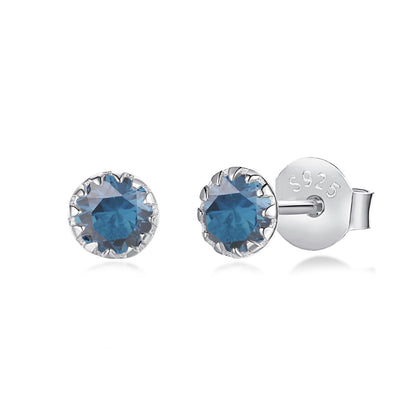 [Elowen Jewels]Sparkling Colorful Round Shape Earrings