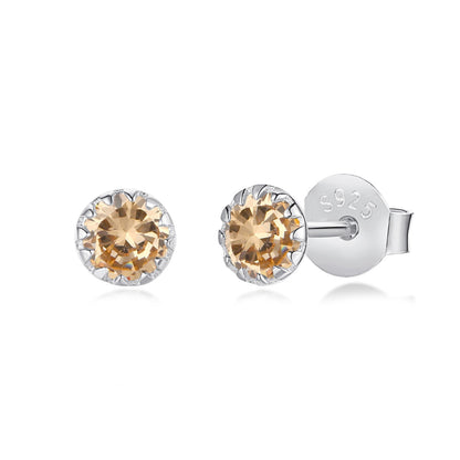 [Elowen Jewels]Sparkling Colorful Round Shape Earrings