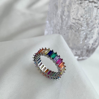 [Elowen Jewels]Unique Colorful Radiant Cut RIng