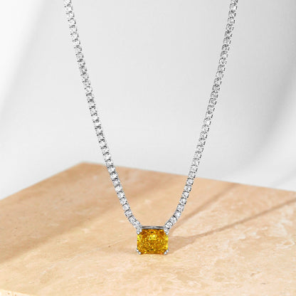 [Elowen Jewels]4.0 Carat Elegant Radiant Cut Necklace