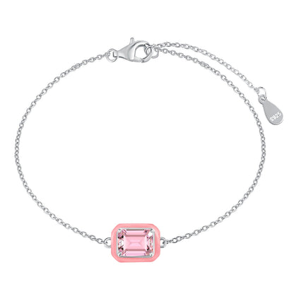 [Elowen Jewels]2.0 Carat Sparkling Colorful Emerald Cut Daily Bracelet