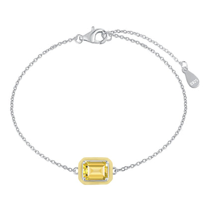 [Elowen Jewels]2.0 Carat Sparkling Colorful Emerald Cut Daily Bracelet