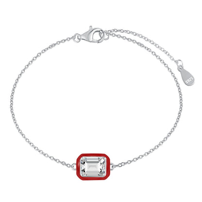 [Elowen Jewels]2.0 Carat Sparkling Colorful Emerald Cut Daily Bracelet