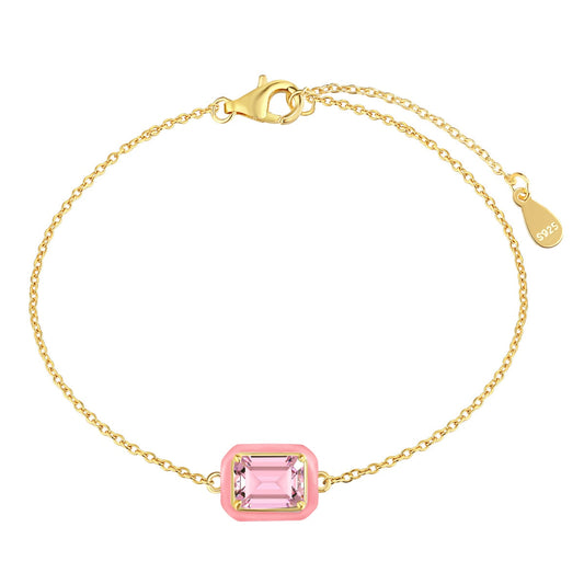 [Elowen Jewels]2.0 Carat Sparkling Colorful Emerald Cut Daily Bracelet