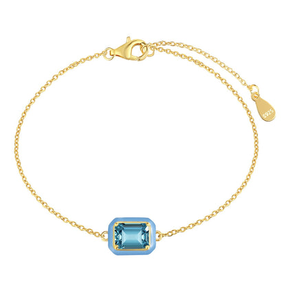 [Elowen Jewels]2.0 Carat Sparkling Colorful Emerald Cut Daily Bracelet