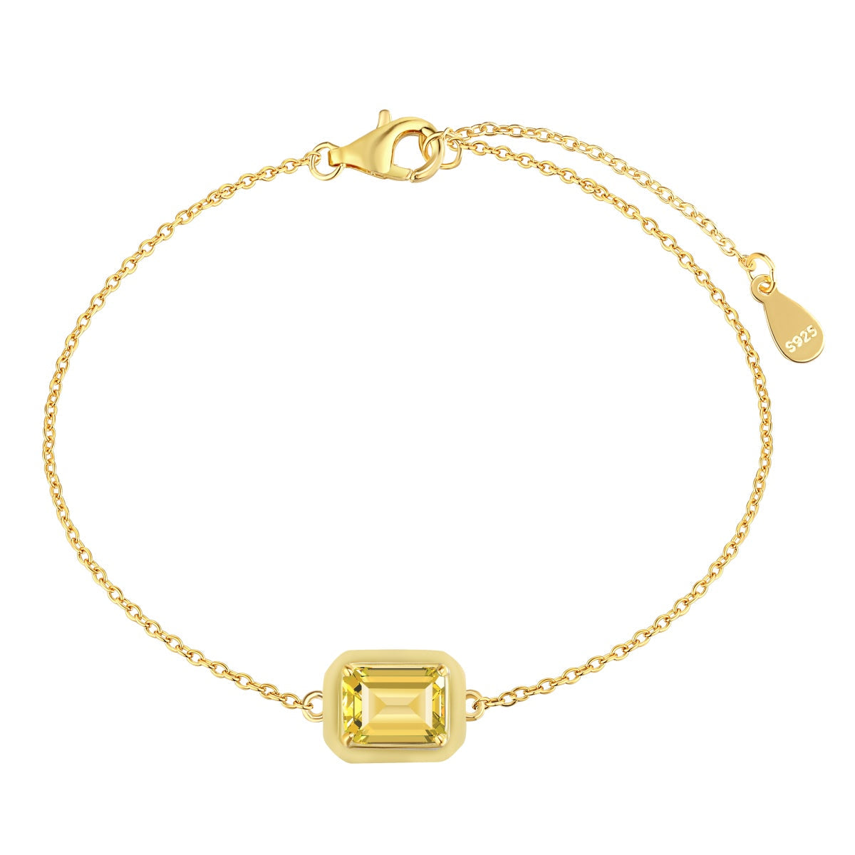 [Elowen Jewels]2.0 Carat Sparkling Colorful Emerald Cut Daily Bracelet