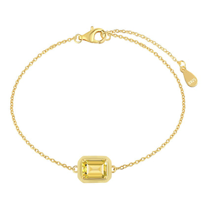 [Elowen Jewels]2.0 Carat Sparkling Colorful Emerald Cut Daily Bracelet