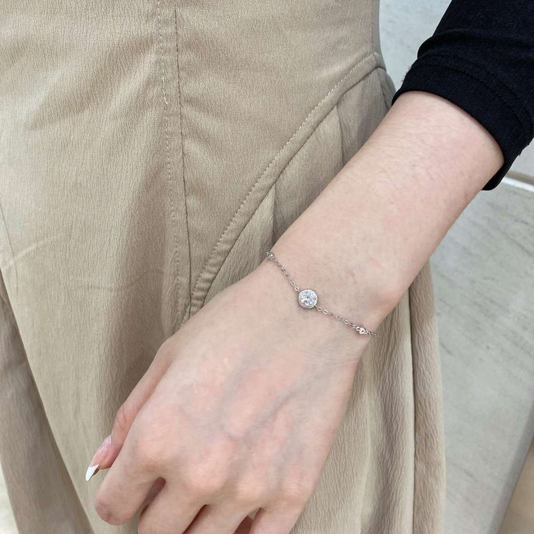 [Elowen Jewels]Dazzling Round Cut Shape Bracelet