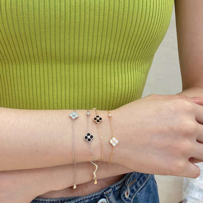 [Elowen Jewels]Delicate Four Leaf Clover Bracelet