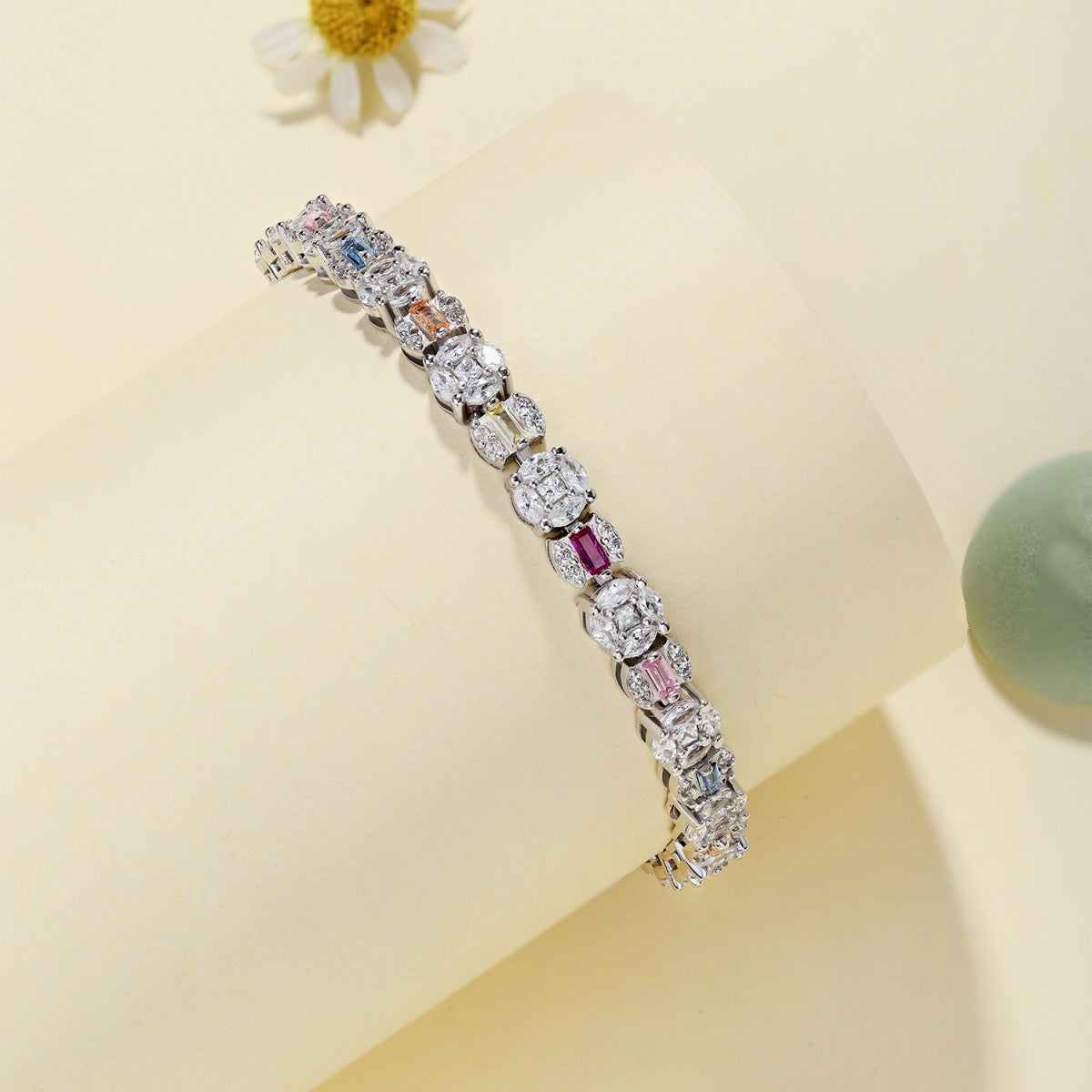 [Elowen Jewels]Dazzling Radiant Multi Cut Daily Bracelet